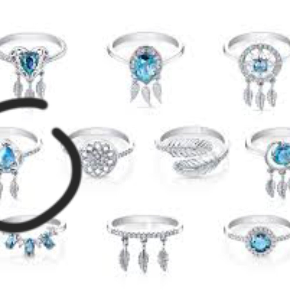 Fragrant Jewels Silver Dreamcatcher Ring with Opalescent Stone - Picture 3 of 3